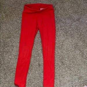 Red leggings